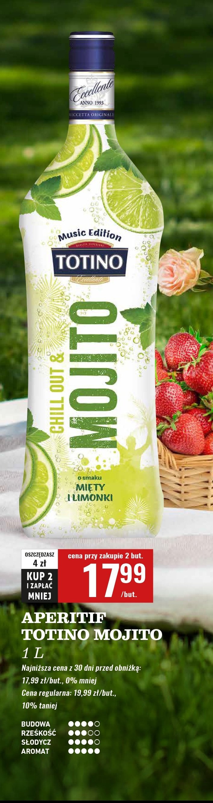 Vermouth TOTINO CHILLOUT & MOJITO promocja w Biedronka