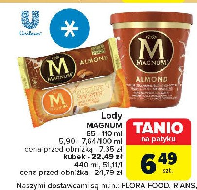 Lód sunlover Algida magnum double promocja w Carrefour