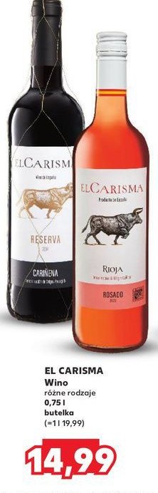 Wino El carisma reserva promocja w Kaufland