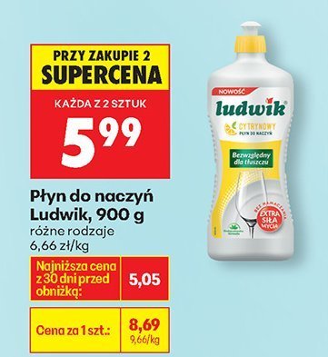 Płyn do naczyń Ludwik, 900 g promocja w Biedronka