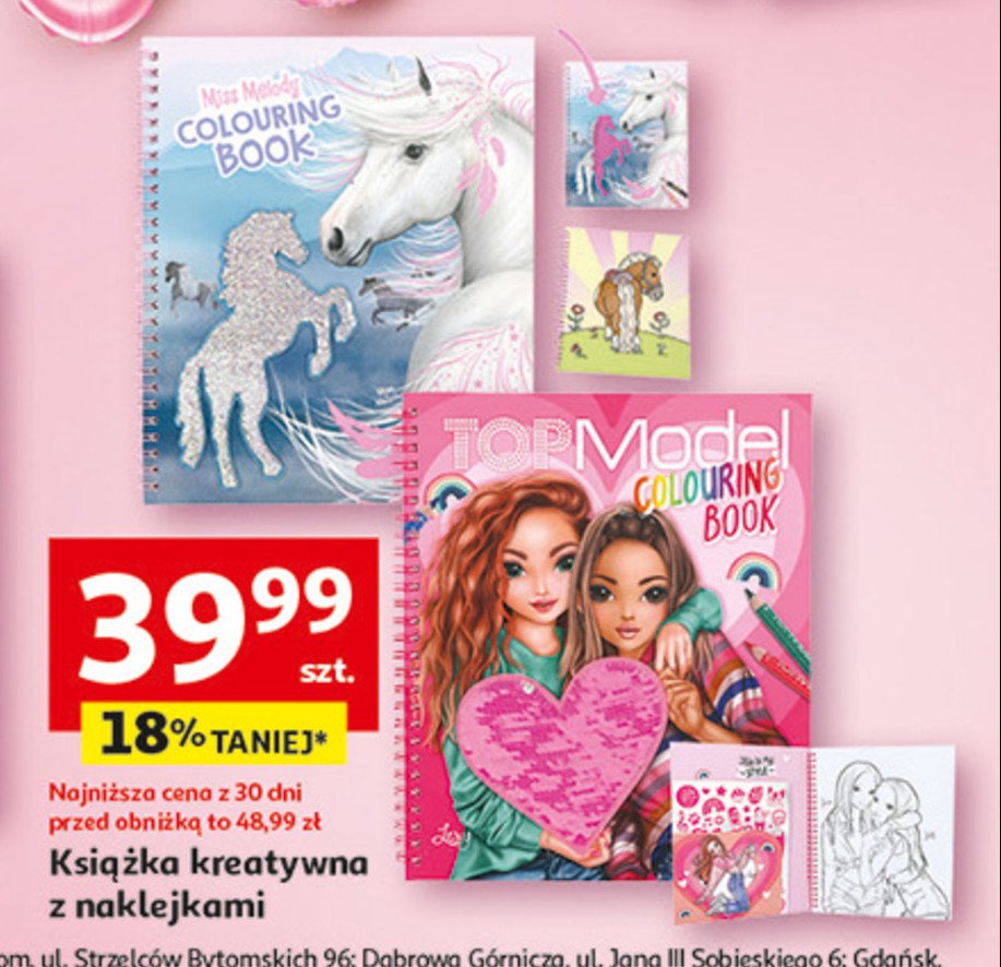 Książka kreatywna z naklejkami promocja w Auchan