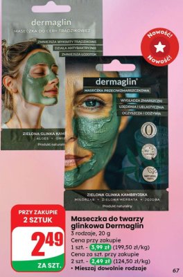 Maseczka do twarzy glinkowa  promocja w Dino