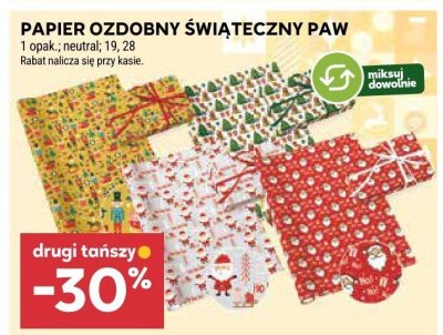 Papier ozdobny świąteczny Paw promocja w Stokrotka