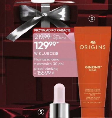 Krem do twarzy ORIGINS GINZING ENERGY-BOOSTING TINTED MOISTURIZER SPF 40 promocja w Super-Pharm