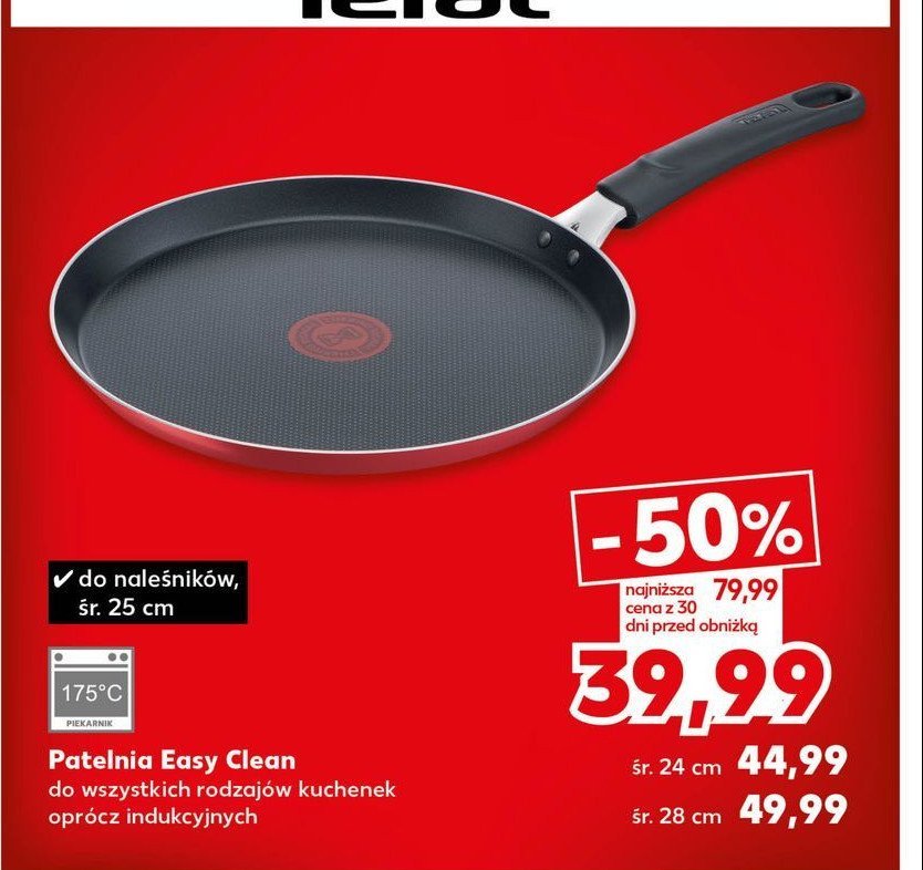 Patelnia easy clean 28 cm Tefal promocja w Kaufland