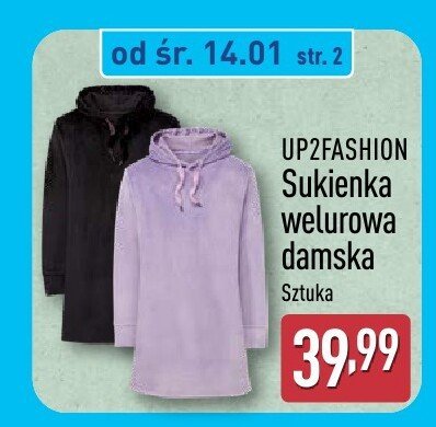Sukienka welurowa damska UP2FASHION promocja w Aldi