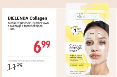 Maska w płachcie hydrożelowa nawilżająco-rozświetlająca Collagen  promocja w Rossmann