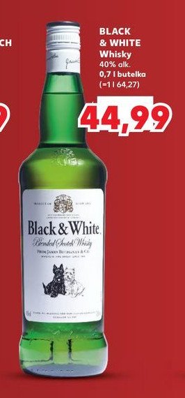Whisky BLACK & WHITE promocja w Kaufland