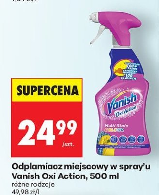 Odplamiacz miejscowy w spray'u Vanish Oxi Action, 500 ml promocja w Biedronka