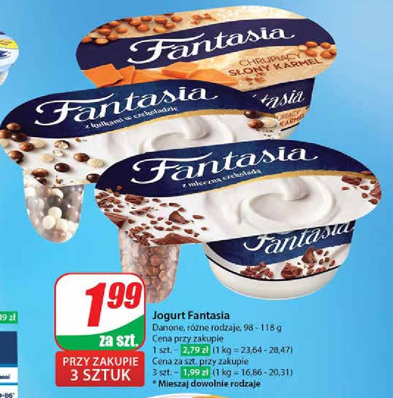 Jogurt z mleczną czekoladą Danone fantasia promocja w Dino