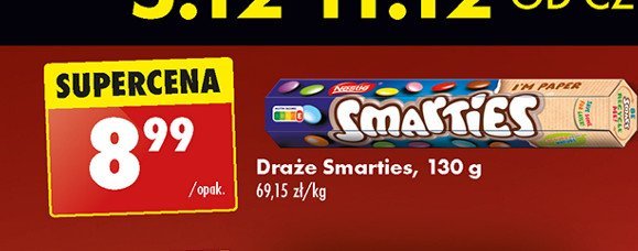 Draże czekoladowe Smarties promocja