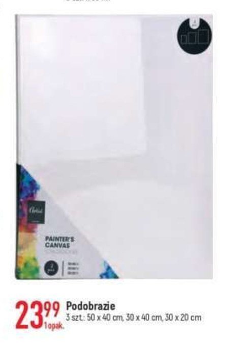 Podobrazie płócienne 25 x 30 cm + 40 x 40 cm + 50 x 70 cm promocja