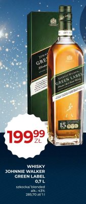 Whisky Johnnie Walker Green Label 0,7 L promocja w Duży Ben