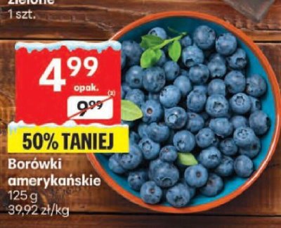 Borówki amerykańskie 125 g promocja w Delikatesy Centrum