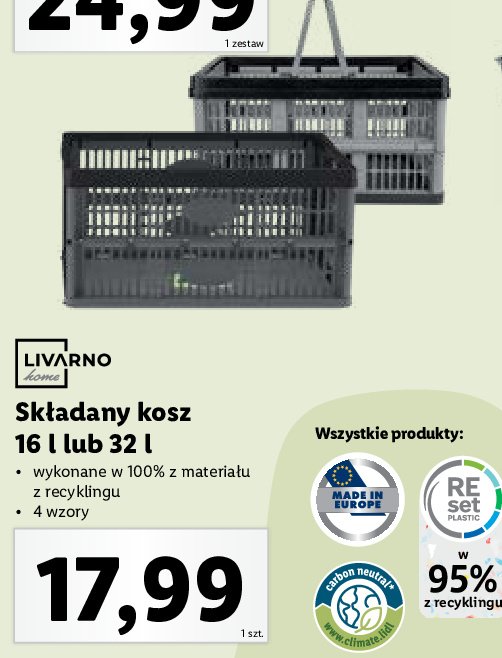 Kosz składany 16 l promocja