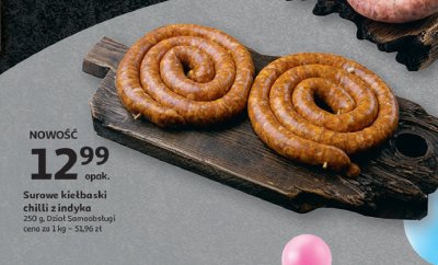 Kiełbaski surowe z indyka Auchan pewni dobrego promocja