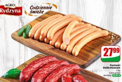 Parówki delikatesowe Agro rydzyna promocja w Dino