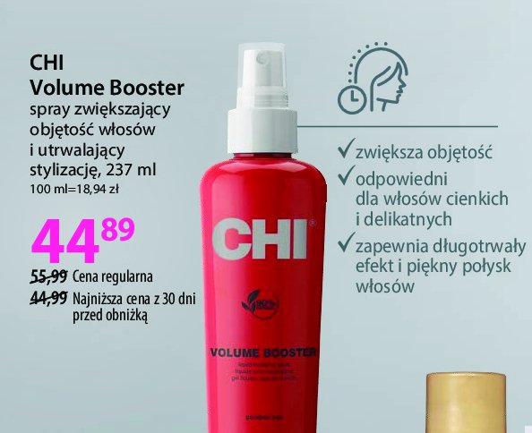 Spray do modelowania fryzury Chi volume booster promocja