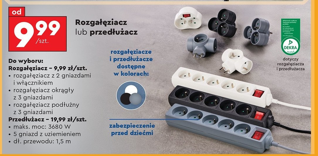 Rozgałęziacz podłużny z 3 gniazdkami Niteo tools promocja