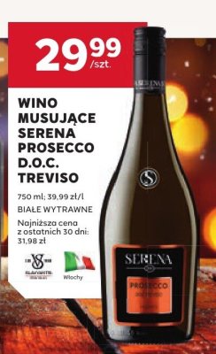 Wino musujące Serena Prosecco D.O.C. Treviso promocja w Stokrotka