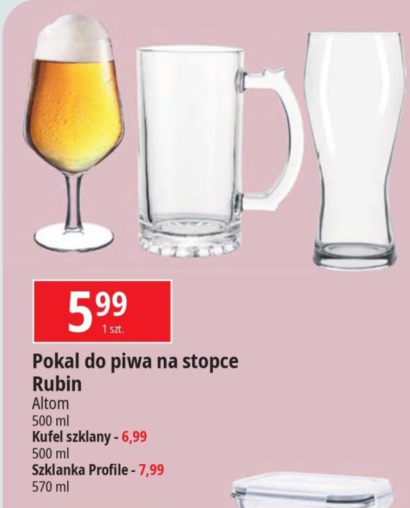 Pokal do piwa rubin 500 ml Altom promocja