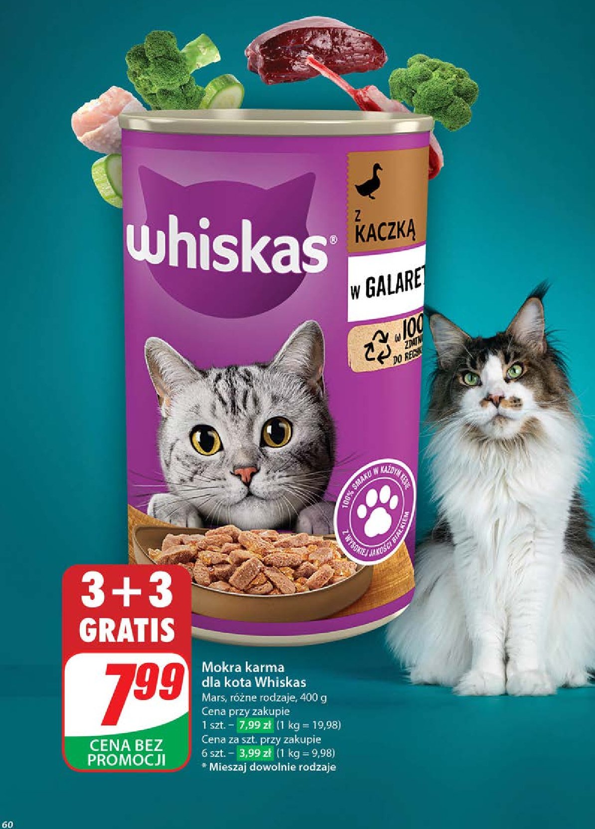 Karma dla kota kaczka Whiskas promocja w Dino