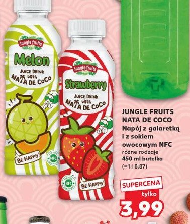 Napój z nata de coco strawberry Jungle fruits promocja w Kaufland