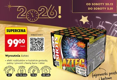 Wyrzutnia fajerwerków Aztec promocja w Biedronka
