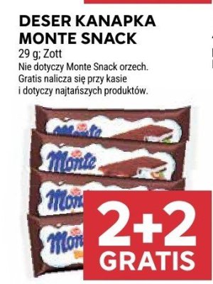 Deser kanapka Monte Snack Zott promocja w Stokrotka