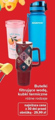 Butelki filtrujące wodę, kubki termiczne różne rodzaje promocja w Carrefour