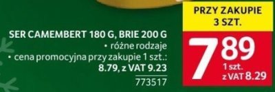 Ser Camembert Valbon 180g, Brie 200g różne rodzaje promocja w Selgros