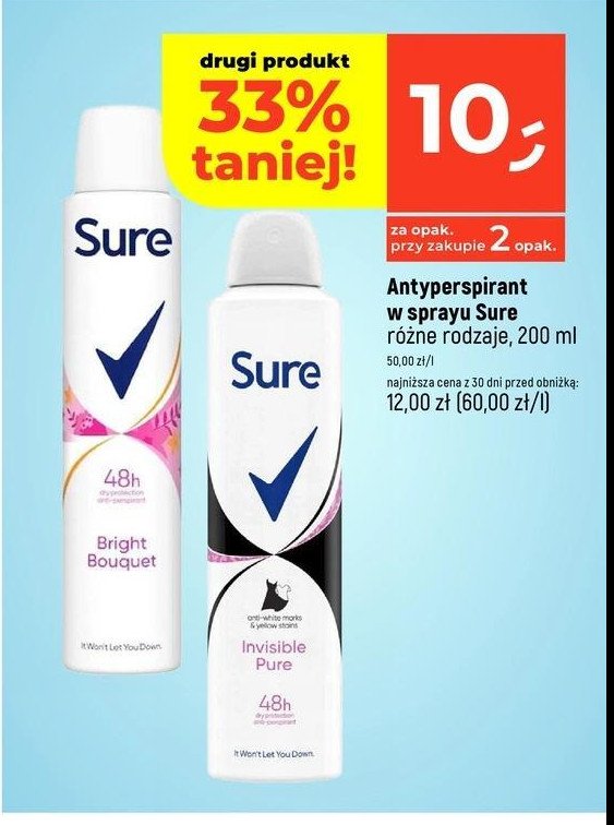 Dezodorant pure Sure bright bouquet promocja