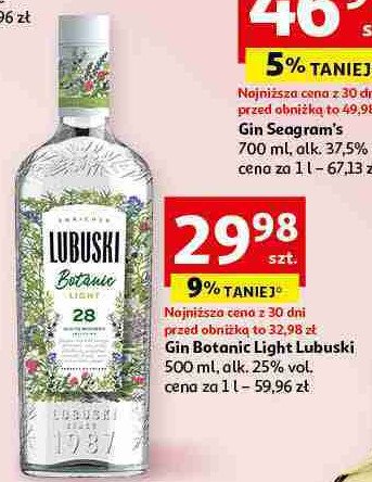 Gin light Lubuski gin botanic promocja