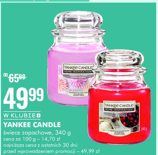 Świeca zapachowa w szkle cherry & vanilla YANKEE CANDLE promocja