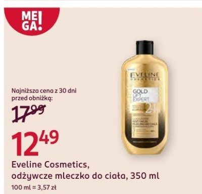 Mleczko Eveline Cosmetics, odżywcze do ciała, 350 ml promocja w Rossmann