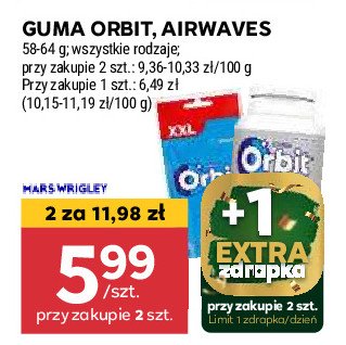 Guma do żucia fresh mint drażetki Orbit white promocja