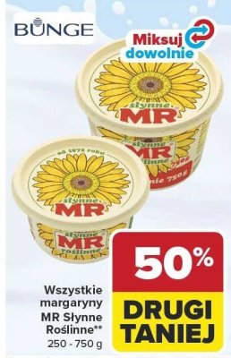 Wszystkie margaryny MR Słynie Roślinne 250-750 g promocja w Carrefour