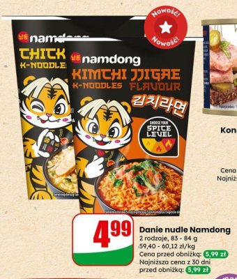 Danie nudle Namdong Kimchi Jjigae promocja w Dino