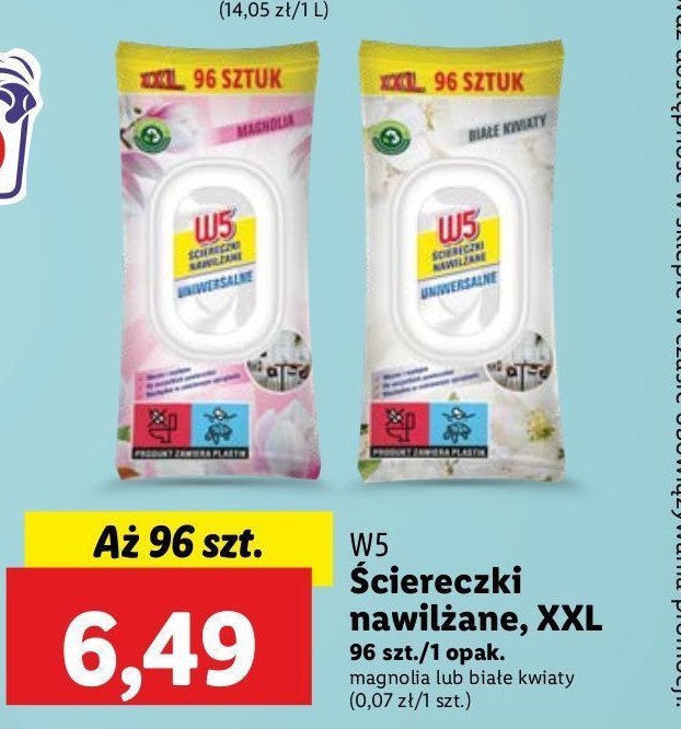 Ściereczki nawilżane magnolia W5 promocja