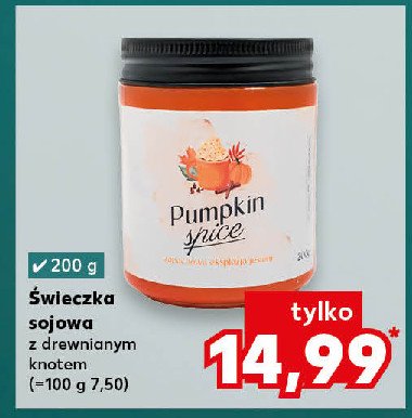 Świeczka sojowa pumpkin spice promocja w Kaufland