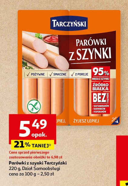 Parówki z szynki Tarczyński promocja w Auchan