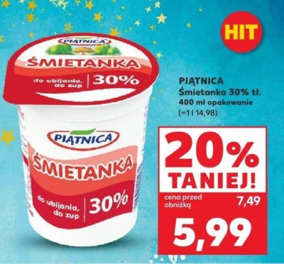 Śmietanka 30% tł. promocja w Kaufland