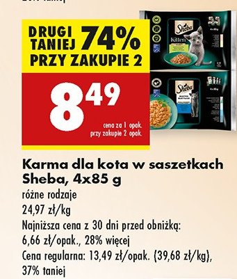 Karma dla kota wybór smaków w sosie Sheba kitten promocja