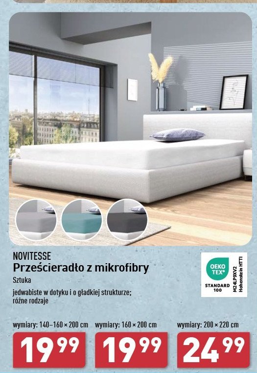 Prześcieradło mikrofibra 140-160 x 200 cm Novitesse promocja