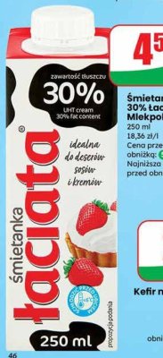 Śmietanka UHT 30% Łaciata  promocja w Dino