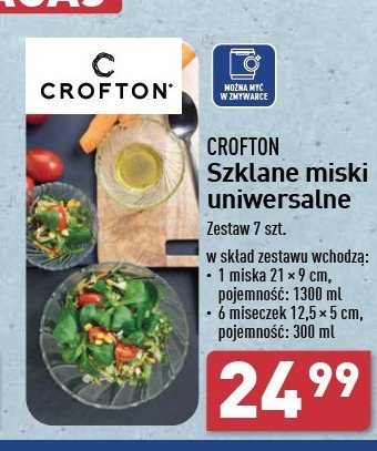 Miski szklane uniwersalne Crofton promocja