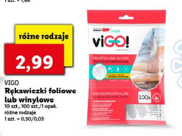 Rękawiczki foliowe jednorazowe Vigo! promocja