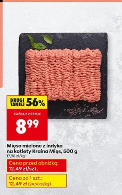 Mięso mielone z indyka na kotlety Kraina Mięs 500 g promocja w Biedronka