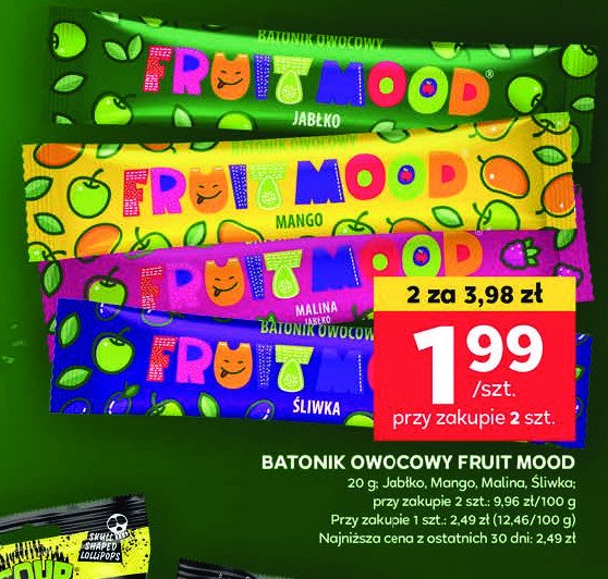 Baton malinowy FRUIT MOOD promocja w Stokrotka