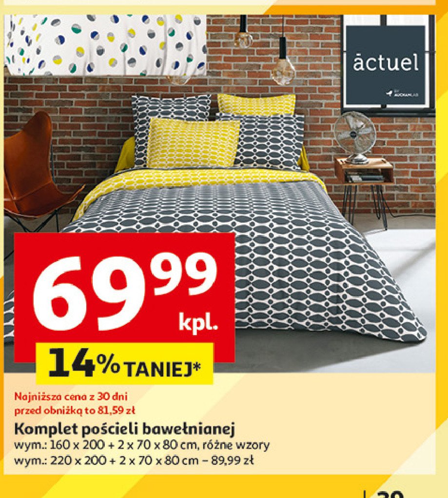 Komplet pościeli z bawełny 160 x 200 cm + 2x 70 x 80 cm Actuel promocja